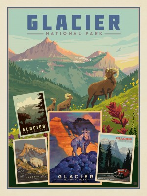 Glacier National Park: Collage Print
