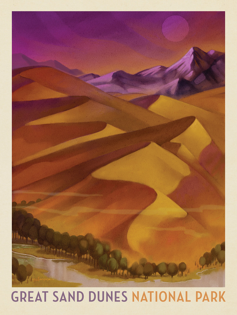 thumbnail image 2 of Great Sand Dunes National Park Vintage Style Decal – Vinyl Sticker, Luggage Label – USA Made 2 of 6
