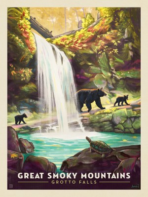 Great Smoky Mountains National Park: Grotto Falls