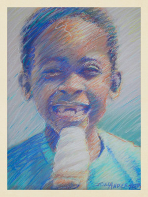 Pastel Drawing: Ice Cream Kid