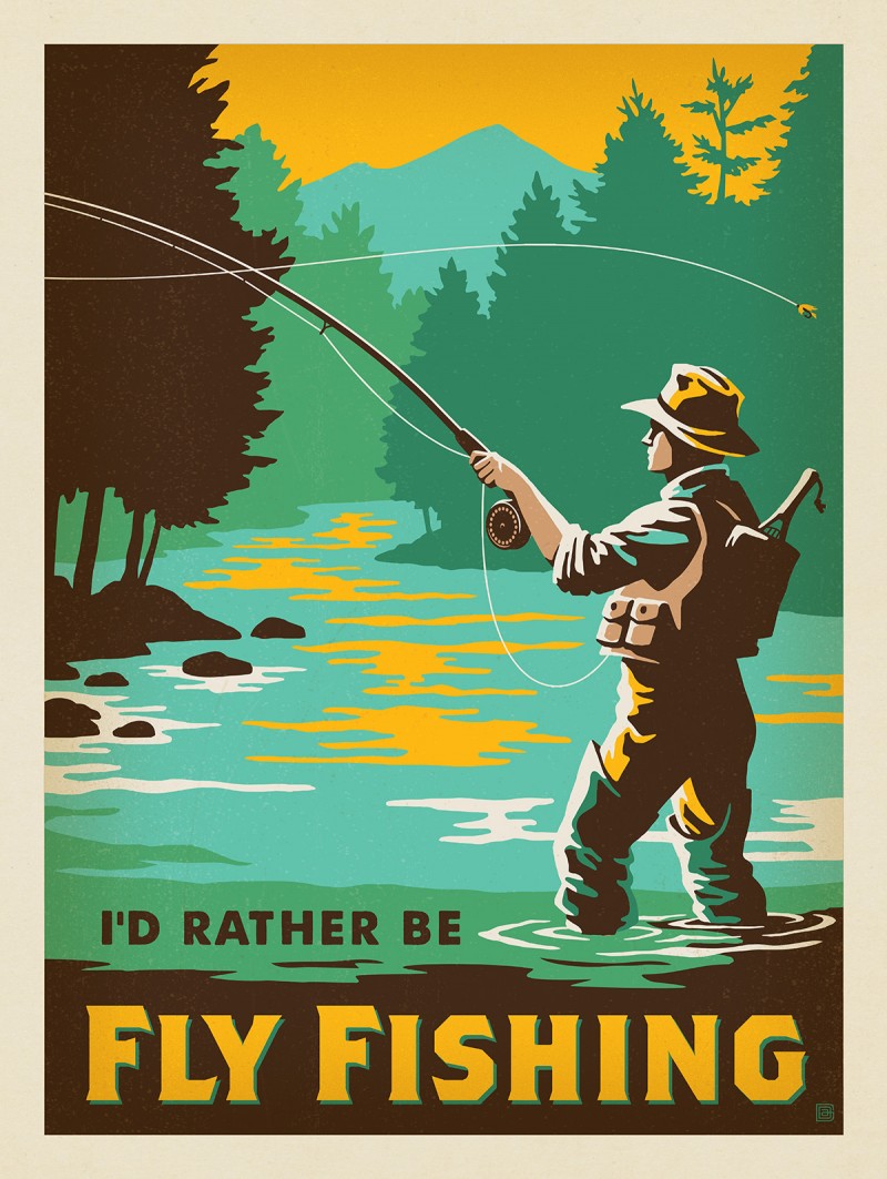 Funny 'I'd Rather Be Fishing' License Plate Frame, Trout Bass Fly Fishing Gift