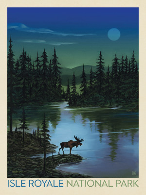 Isle Royale: Moonlit Moose