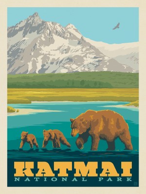 Katmai National Park: Mama Bear and Cubs