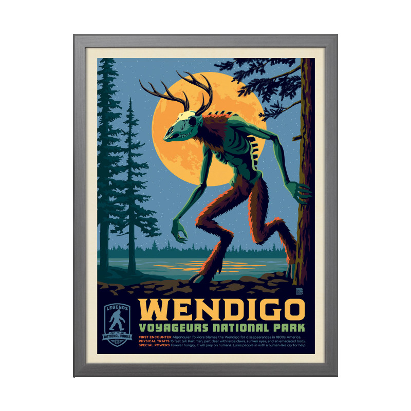 国立公園の伝説: Voyageurs' The Wendigo ビンテージポスター