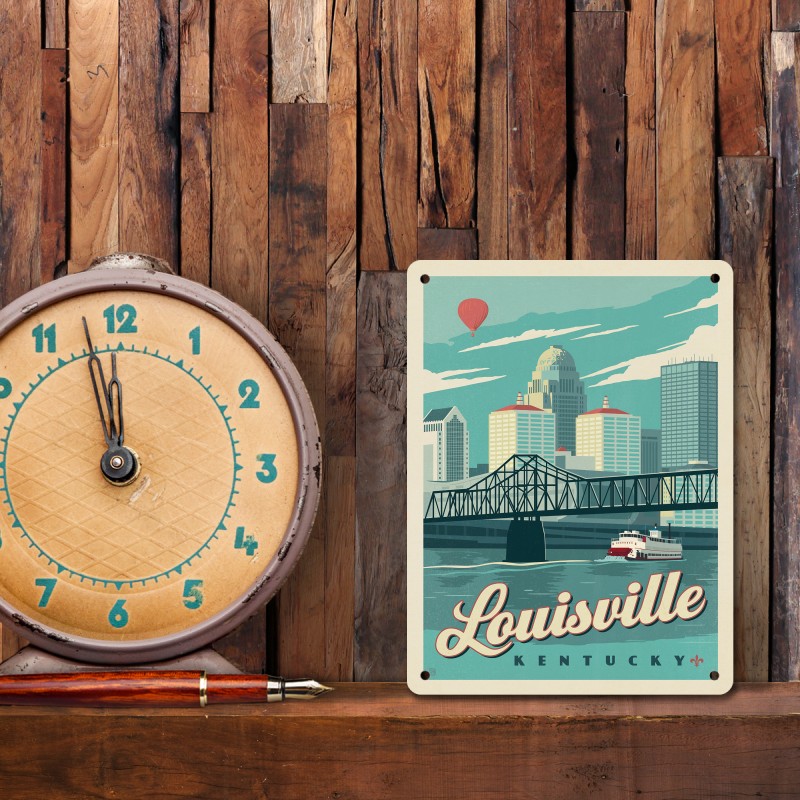 Tinworld Louisville Slugger Bat Metal Sign – Vintage/Retro 8x11 Inches, Wall Décor A478