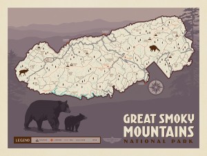 Map of Great Smoky Mtns National Park