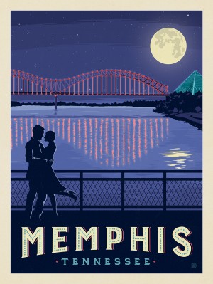 Memphis, TN: Hernando de Soto Bridge At Night