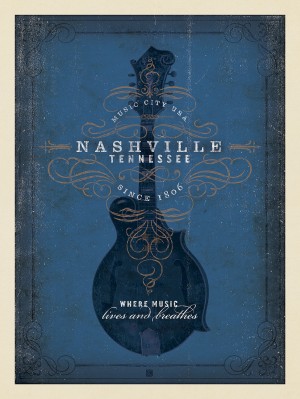 Music City: Blue Mandolin Print