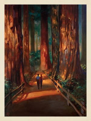 Oil Painting: Muir Woods Magic