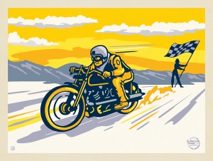 Salt Flat Motorcycle Racer