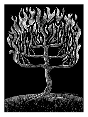 Scratchboard: Burning Bush