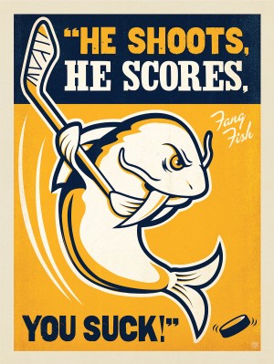 Spirit Of Nashville Hockey Fan Club: Fang Fish-He Shoots! He Scores!