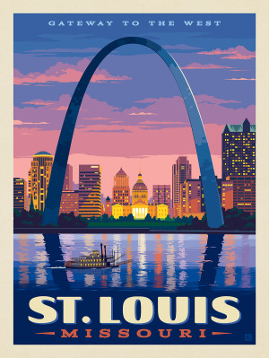 St. Louis, MO: Gateway Arch At Sunset