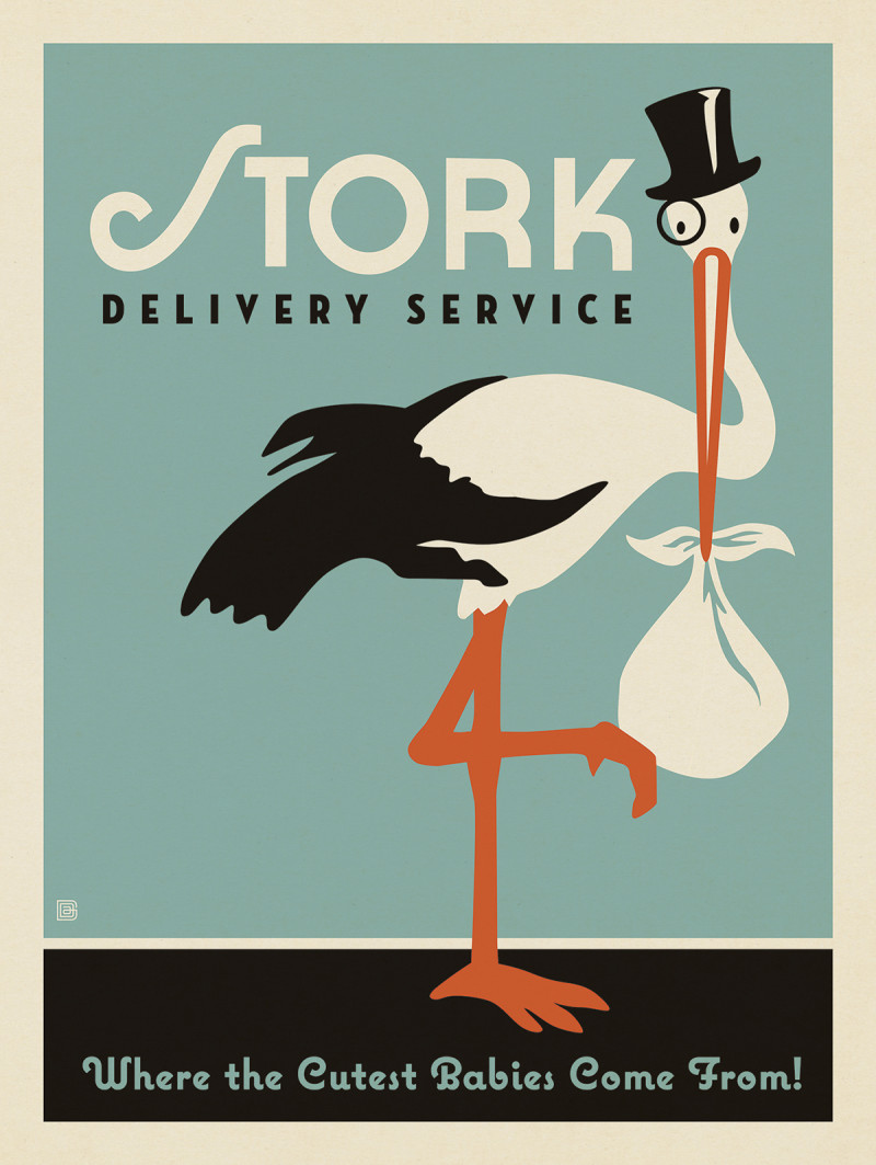 Stork Delivery-Blue