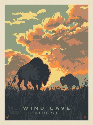 Wind Cave National Park: Bison Sunrise