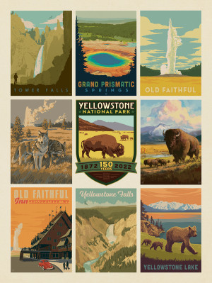 Yellowstone National Park: 150th Anniversary Commemorative Print