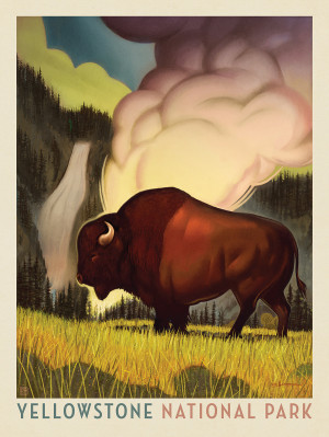 Yellowstone National Park: Art Deco Bison