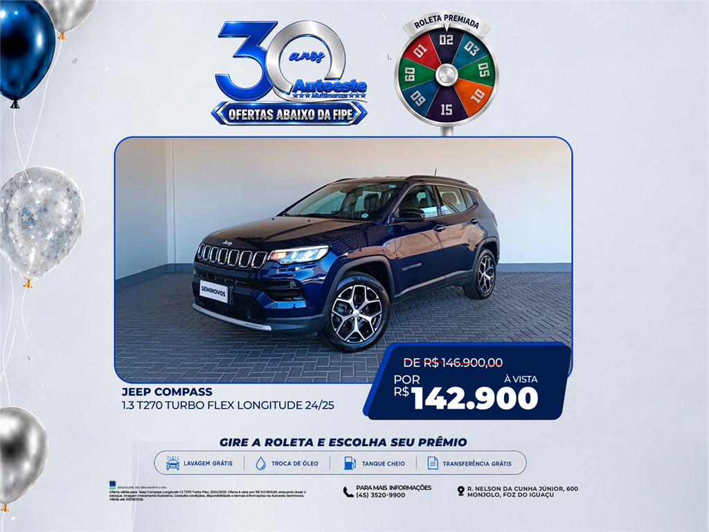 COMPASS 1.3 T270 TURBO FLEX LONGITUDE AT6