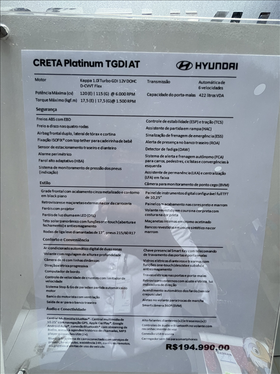 Hyundai-CRETA-1.0 TGDI FLEX PLATINUM AUTOMÁTICO