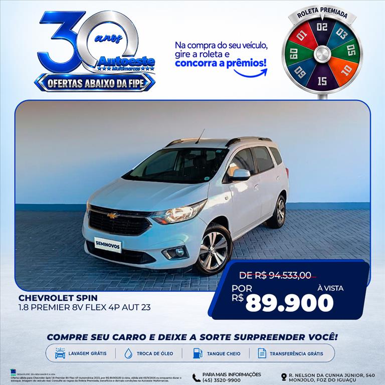 SPIN 1.8 PREMIER 8V FLEX 4P AUTOMÁTICO