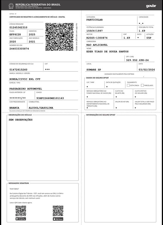 Honda Civic - 2.0 16V FLEXONE EXL 4P CVT