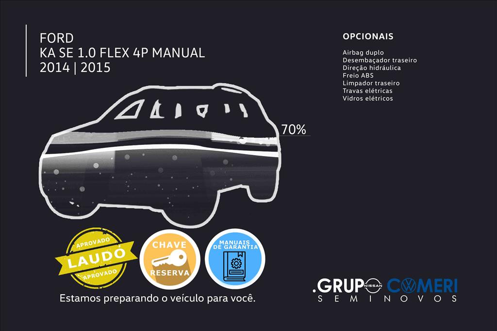 Seminovos certificados FORD KA 1.0 SE PLUS 12V FLEX 4P MANUAL