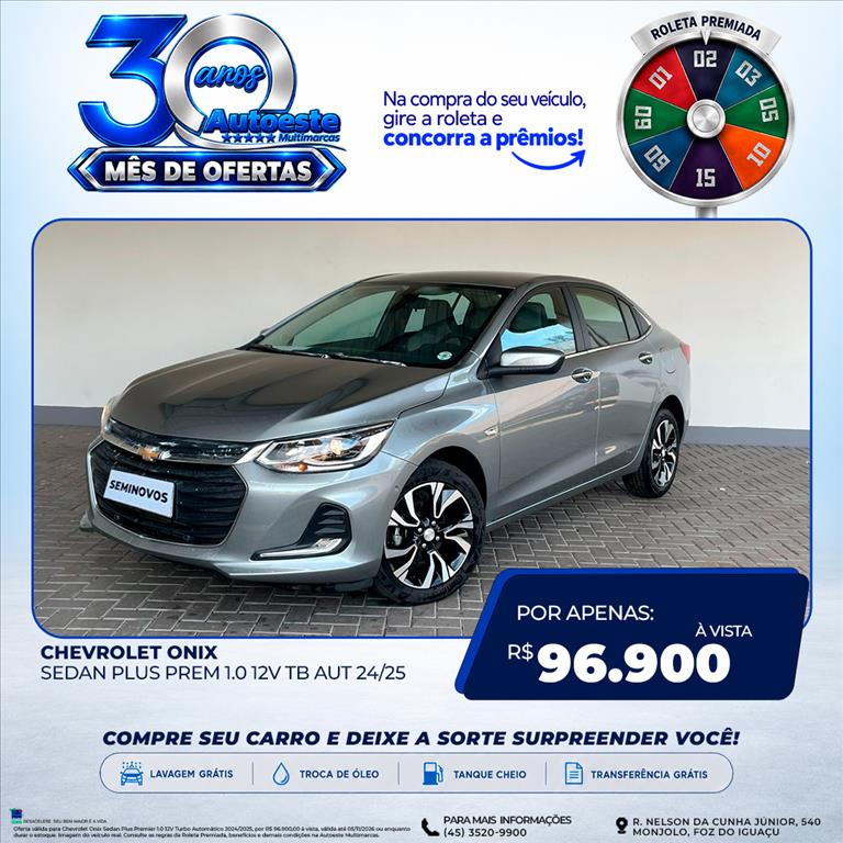 ONIX PLUS 1.0 TURBO FLEX PREMIER AUTOMÁTICO