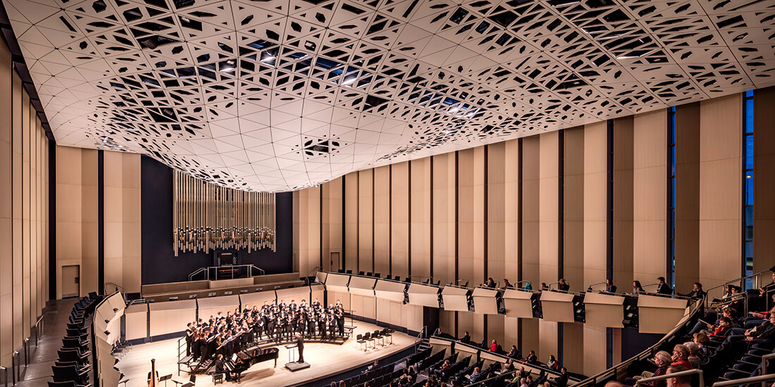 In the age of generative design, humans and computers manipulate building data to cocreate structures that could not have been conceived or built by traditional methods, such as the acoustic ceiling in the University of Iowa’s Voxman School of Music ... the acoustic ceiling in the University of Iowa’s Voxman School of Music concert hall, which was designed via generative design.