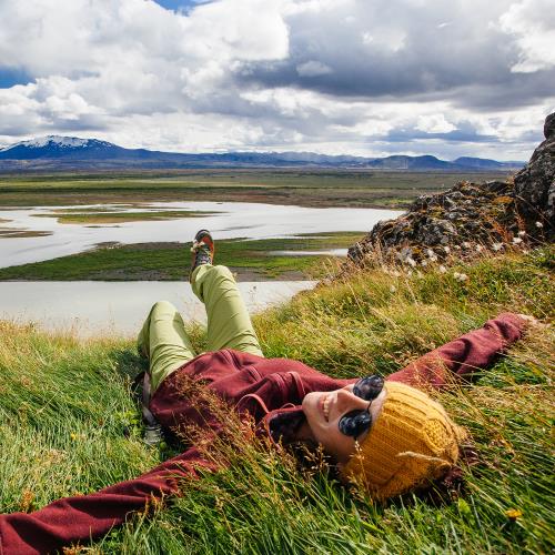 Happy in Iceland, enjoying nature