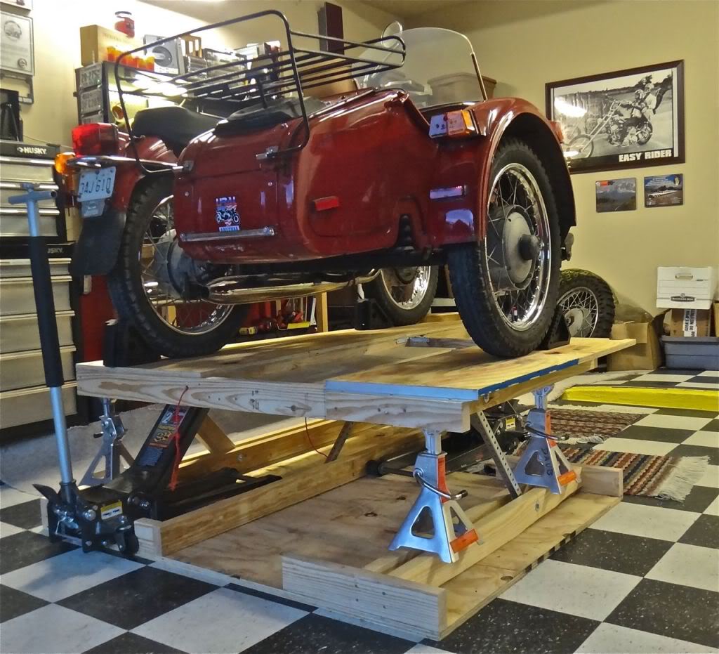 Building a homemade sidecar lift Adventure Rider