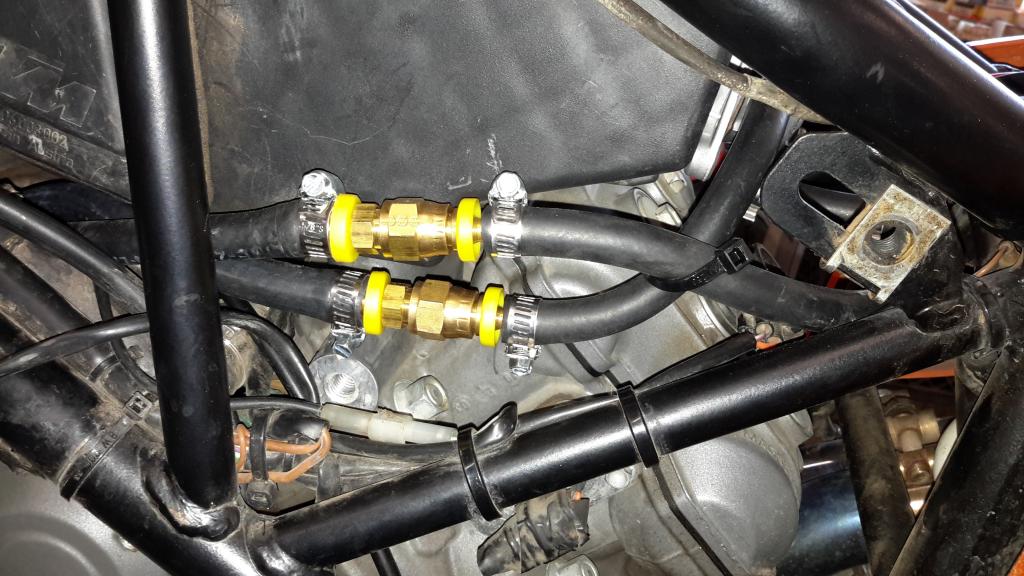 Mikuni vacuum fuel pump install and battery relocate Adventure Rider