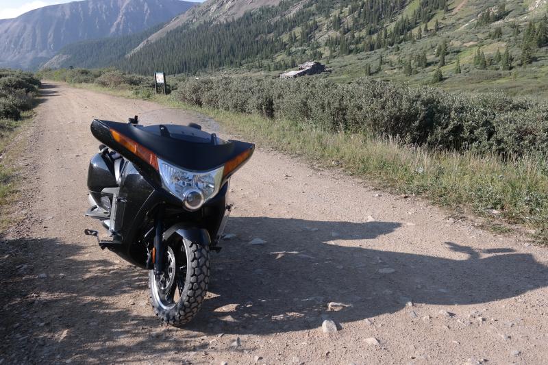 The darkside, car tire on motorcycles Adventure Rider