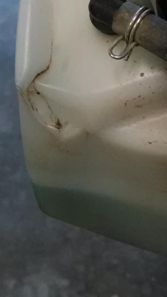 fixing small holes in coolant overflow bottle Adventure Rider