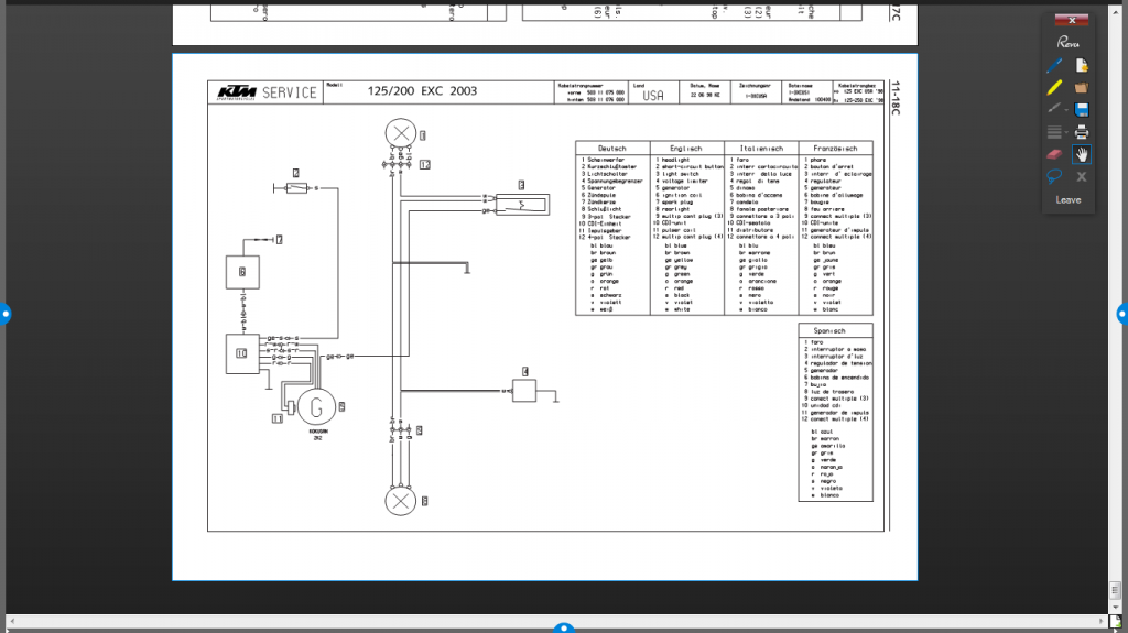 2004 KTM 200 Stator / Regulator Wiring Adventure Rider