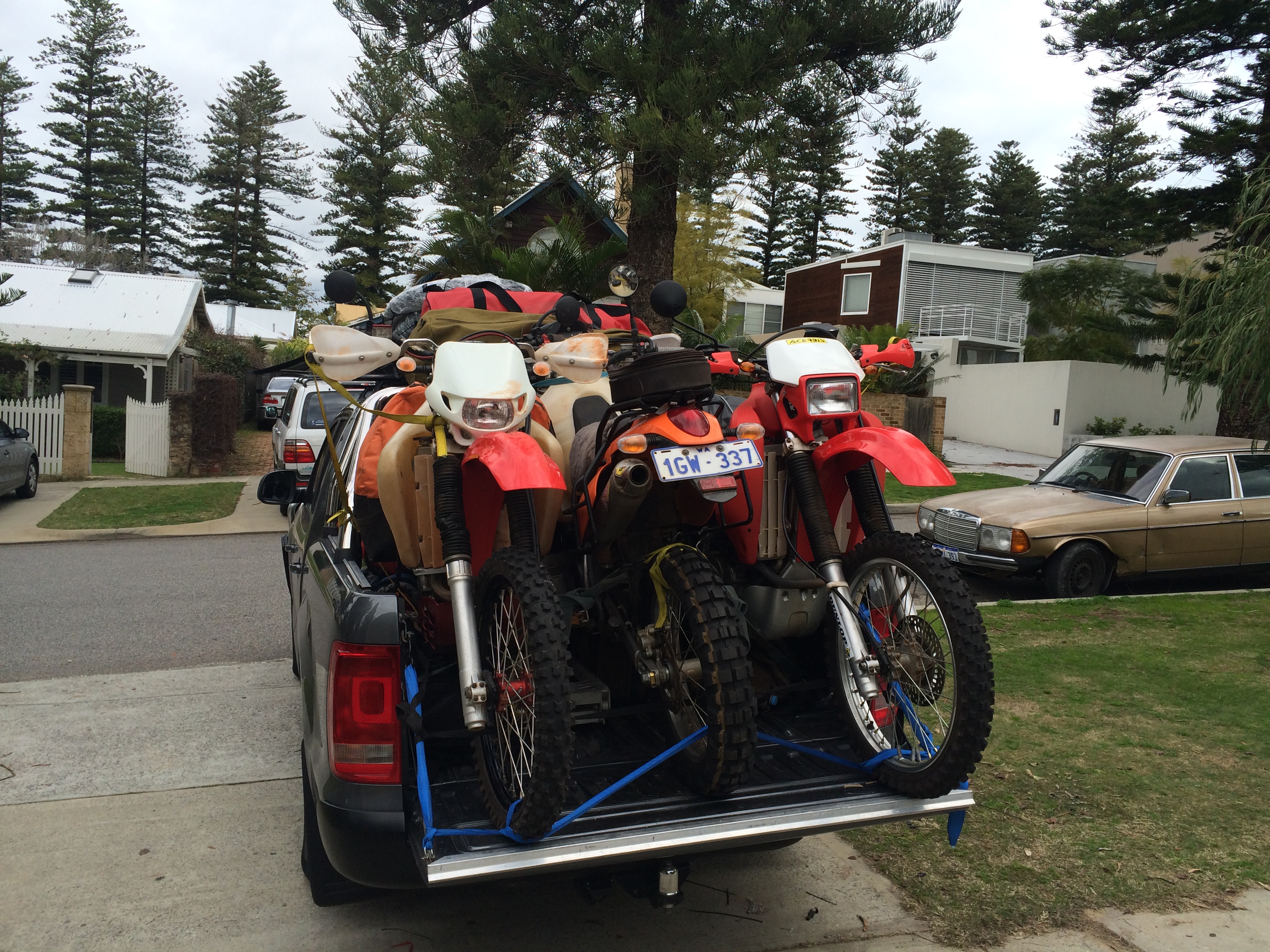 Bikes in utes. Adventure Rider