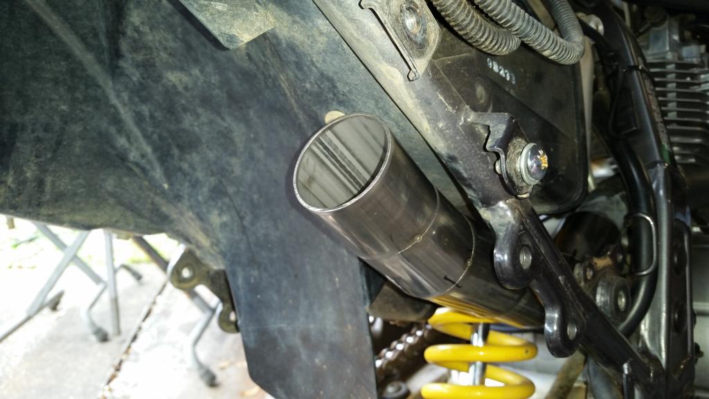 Thinking of a new DR650 exhaust mod, fab work Adventure Rider