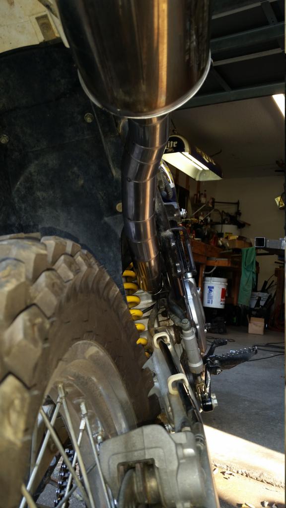 Thinking of a new DR650 exhaust mod, fab work Adventure Rider