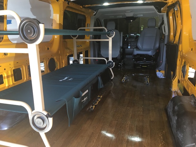 disc o bed in van