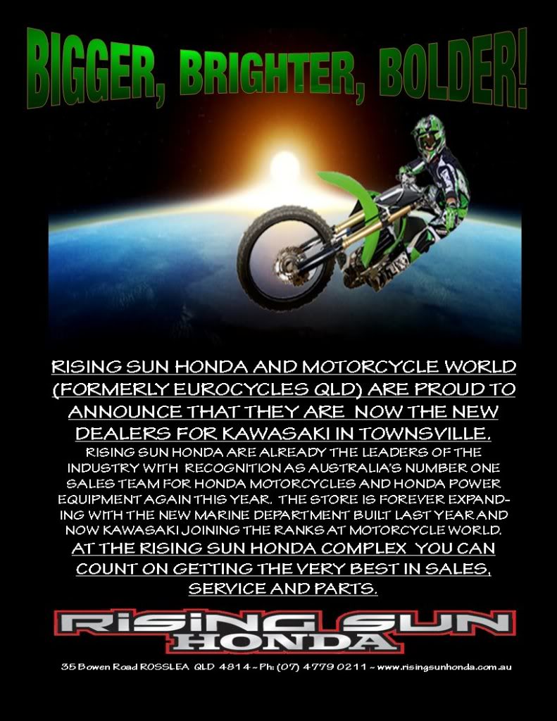 Townsville has a Kwaka dealer again. Adventure Rider