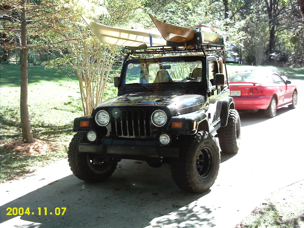 Canoe On Jeep Wrangler Soft Top