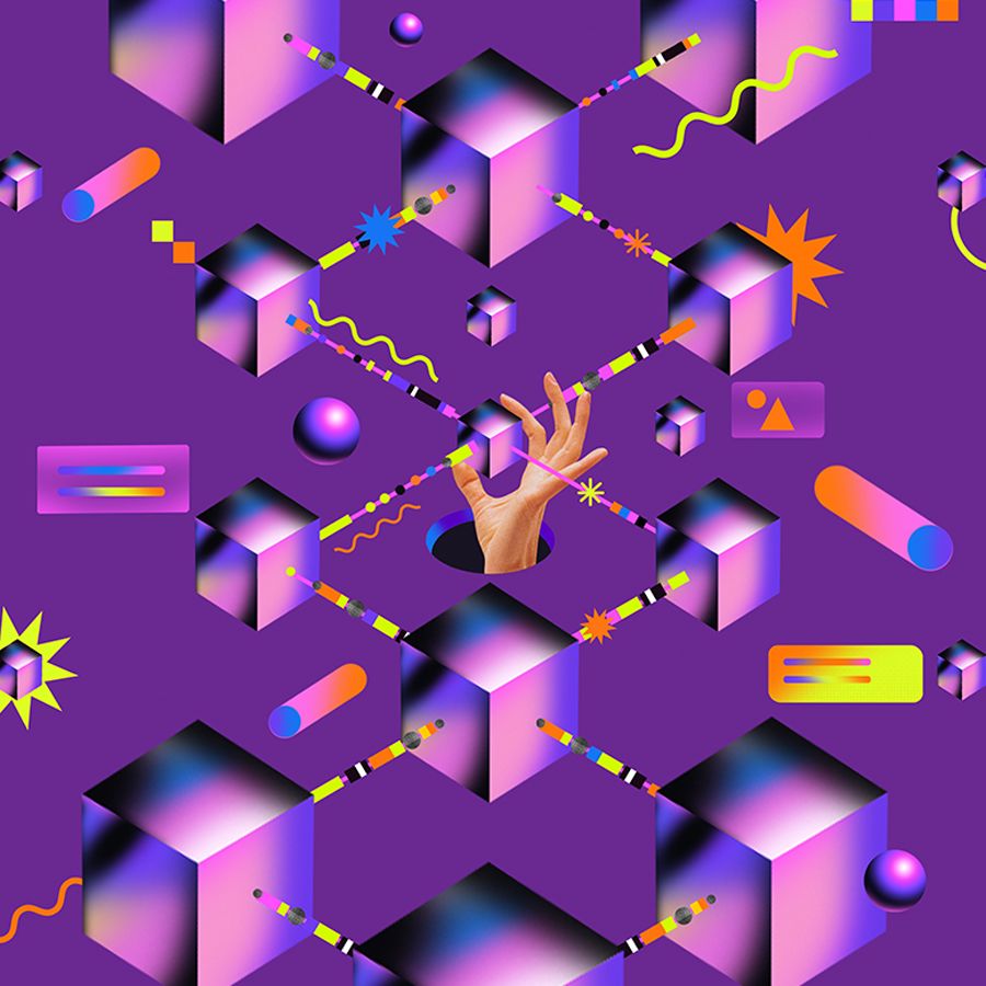 Stage 4: An entire network of connections now exists off the cube.