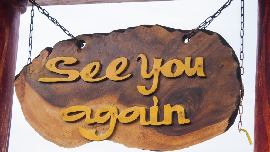 See you again sign, at Mekong delta, in Vietnam