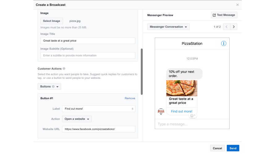 FacebookMessengerBroadcastComposer