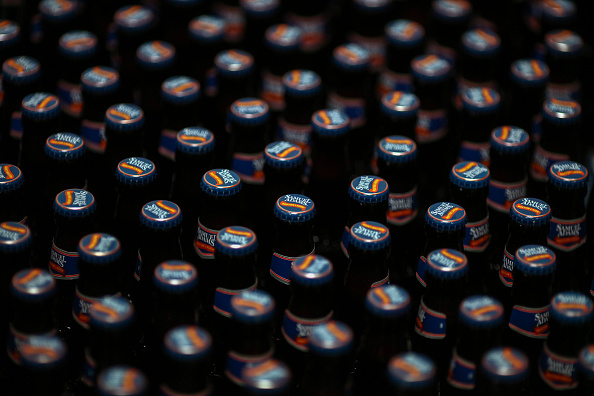 Samuel Adams Boston Lager On The Production Line At Shepherd Neame Plc Brewery