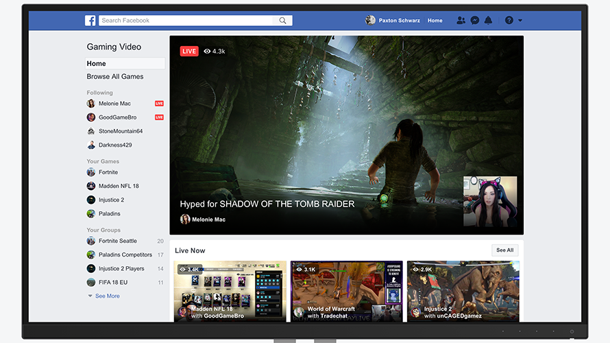 Facebook-Gaming-Video-Site