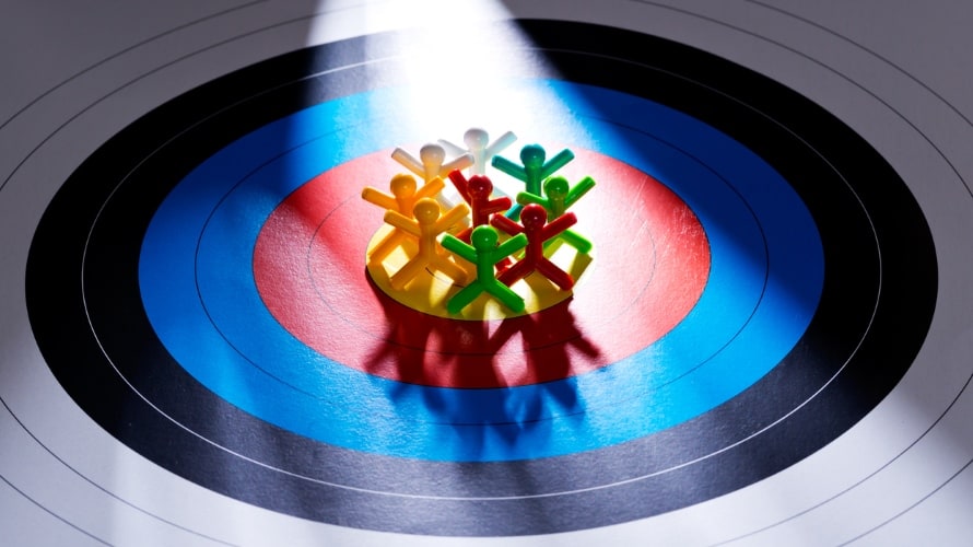 Target the your customers, People on target paper