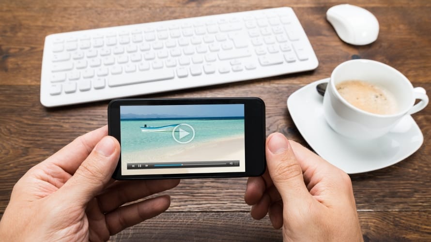 WatchingVideoSmartphoneCoffee