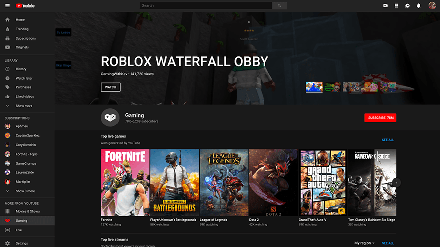 YouTube-Gaming