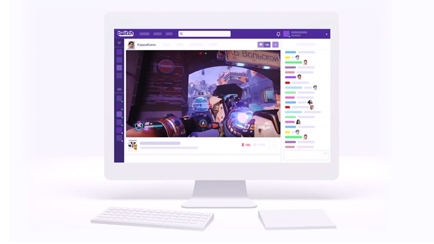live-stream-marketing-content-2019 A desktop computer; on the screen is a livestream from Twitch