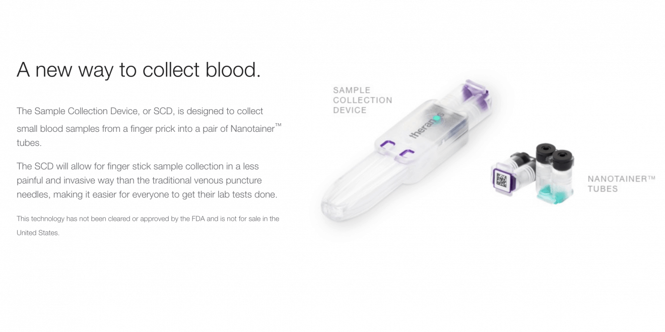 Theranos Sample Collection Device